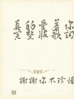 真的爱着你原唱完整版歌词