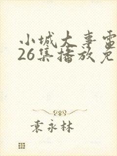 小城大事电视剧26集播放免费观看封面