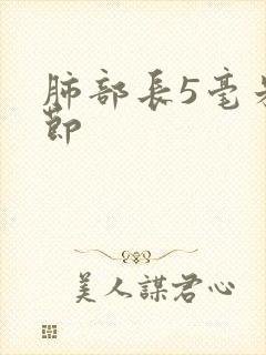 肺部长5毫米结节