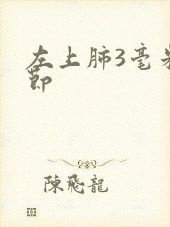 左上肺3毫米结节