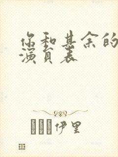 你和其余的一切演员表封面