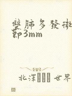 双肺多发微小结节3mm