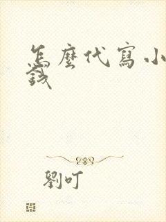 怎么代写小说赚钱