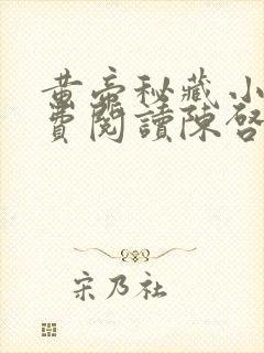 黄帝秘藏小说免费阅读陈启