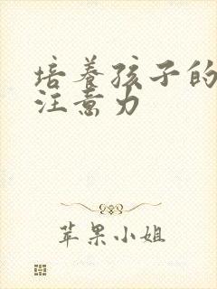 培养孩子的集中注意力