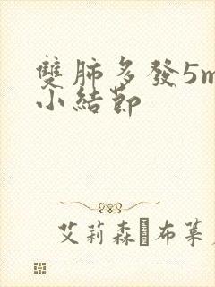 双肺多发5mm小结节