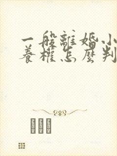 一般离婚小孩抚养权怎么判