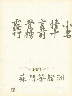 露骨言情小说排行榜前十名