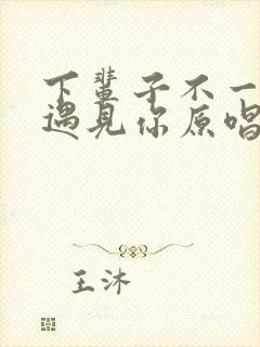 下辈子不一定能遇见你原唱完整版歌词封面