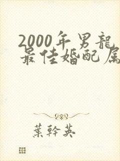 2000年男龙最佳婚配属相