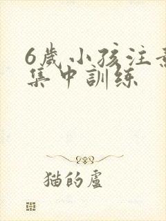 6岁小孩注意力集中训练