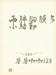 两肺胸膜多发微小结节封面