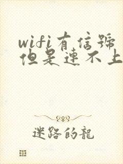 wifi有信号但是连不上网封面
