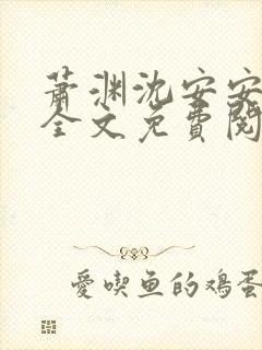 萧渊沈安安小说全文免费阅读