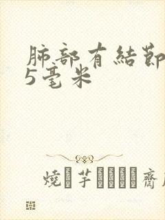 肺部有结节3.5毫米