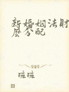 新婚姻法财产怎麽分配