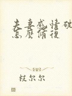 夫妻感情破裂了怎么修复封面