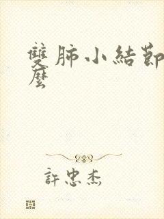 双肺小结节是什么