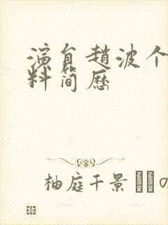 演员赵波个人资料简历封面