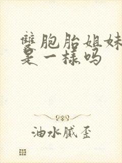 双胞胎姐妹洞洞是一样吗