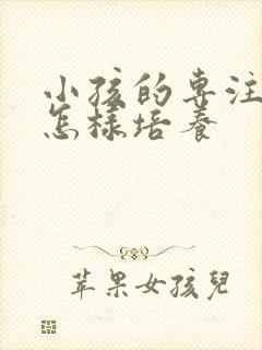 小孩的专注力要怎样培养