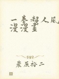 一拳超人风之动漫漫画封面