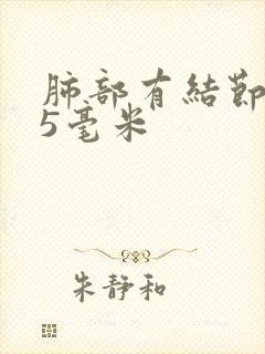 肺部有结节3.5毫米