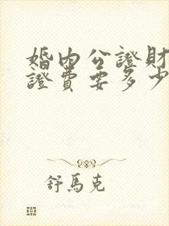 婚内公证财产公证费要多少钱