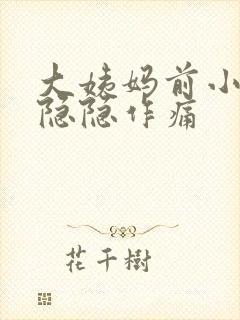 大姨妈前小肚子隐隐作痛