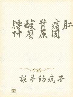 腰酸背痛肚子痛什么原因