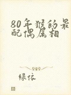 80年猴的最佳配偶属相