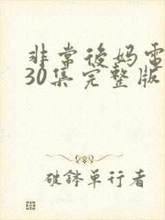 非常后妈电视剧30集完整版免费观看