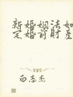 新婚姻法如何界定婚前财产