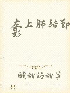 左上肺结节状阴影