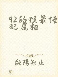92的猴最佳婚配属相