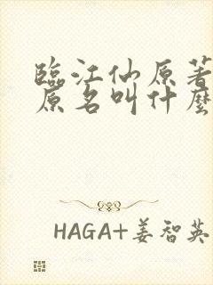 临江仙原著小说原名叫什么封面