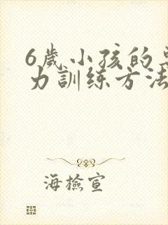 6岁小孩的专注力训练方法