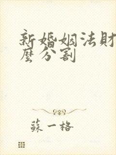 新婚姻法财产怎么分割