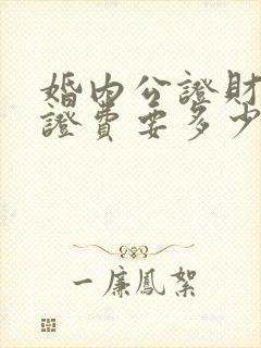 婚内公证财产公证费要多少钱