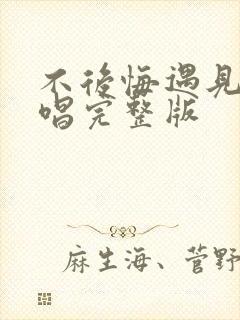 不后悔遇见你原唱完整版