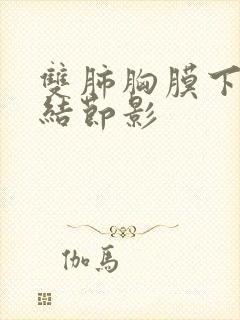 双肺胸膜下散在结节影