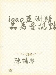 igao亚洲精品为爱搞点激情