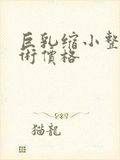 巨乳缩小整形手术价格