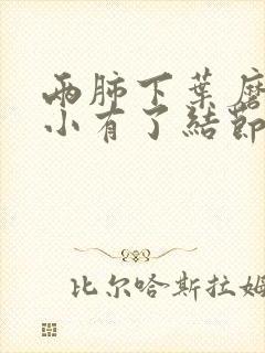 两肺下叶磨玻璃小有了结节怎么办