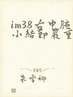 im38右中肺小结节严重吗