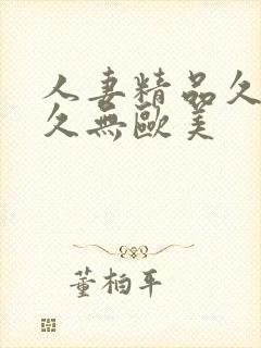 人妻精品久久久久无欧美