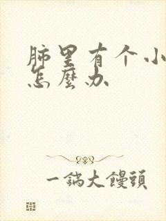 肺里有个小结节怎么办