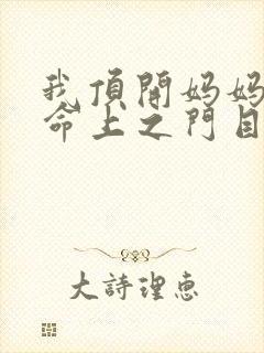 我顶开妈妈的生命上之门目录封面