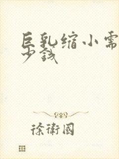 巨乳缩小需要多少钱封面