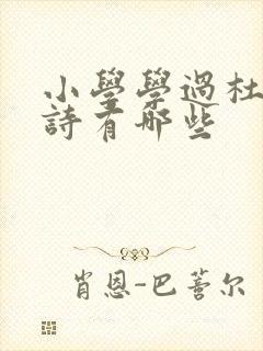 小学学过杜甫的诗有哪些